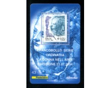 2004 - LOTTO/20914 - REPUBBLICA - 70c. DONNA NELL'ARTE - TESSERA FILAT.
