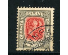 1907 - LOTTO/21086 - ISLANDA - 4a. GRIGIO ROSSO - USATO 1907 - LOTTO/21086 - ISLANDA - 4a. GRIGIO ROSSO - USATO
