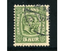 1907 - LOTTO/21087 - ISLANDA - 5 a. VERDE - USATO 1907 - LOTTO/21087 - ISLANDA - 5 a. VERDE - USATO