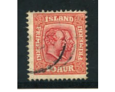 1907 - LOTTO/21089 - ISLANDA - 10 a. ROSSO CARMINIO - USATO 1907 - LOTTO/21089 - ISLANDA - 10 a. ROSSO CARMINIO - USATO