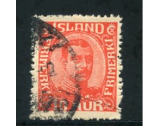 1920 - LOTTO/21092 - ISLANDA - 10 a. ROSSO - USATO 1920 - LOTTO/21092 - ISLANDA - 10 a. ROSSO - USATO