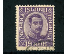 1920 - LOTTO/21093 - ISLANDA - 15 a. VIOLETTO - USATO 1920 - LOTTO/21093 - ISLANDA - 15 a. VIOLETTO - USATO