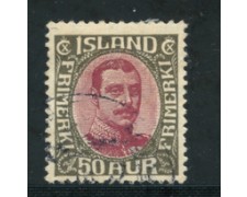 1920 - LOTTO/21096 - ISLANDA - 50 a. GRIGIO LILLA - USATO 1920 - LOTTO/21096 - ISLANDA - 50 a. GRIGIO LILLA - USATO