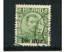 1922 - LOTTO/21098 - ISLANDA - 10a. su 5a. VERDE - USATO 1922 - LOTTO/21098 - ISLANDA - 10a. su 5a. VERDE - USATO