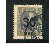 1925 - LOTTO/21099 - ISLANDA - 30a. su 50a GRIGIO E NERO - USATO 1925 - LOTTO/21099 - ISLANDA - 30a. su 50a GRIGIO E NERO - USATO