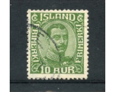 1921 - LOTTO/21106 - ISLANDA - 10 aur. VERDE - USATO 1921 - LOTTO/21106 - ISLANDA - 10 aur. VERDE - USATO