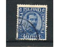 1921 - LOTTO/21108 - ISLANDA - 40 aur. AZZURRO - USATO 1921 - LOTTO/21108 - ISLANDA - 40 aur. AZZURRO - USATO