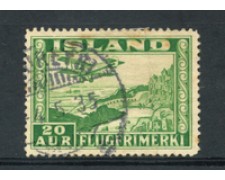 1934 - LOTTO/21115 - ISLANDA - 20 aur. POSTA AEREA - USATO 1934 - LOTTO/21115 - ISLANDA - 20 aur. POSTA AEREA - USATO