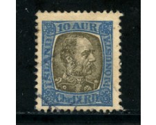 1902 - LOTTO/21120 - ISLANDA - 10 aur AZZURRO SERVIZIO - USATO 1902 - LOTTO/21120 - ISLANDA - 10 aur AZZURRO SERVIZIO - USATO