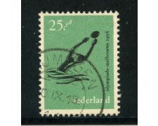 1956 - LOTTO/21293 - OLANDA - 25+8c. OLIMPIADI MELBOURNE - USATO 1956 - LOTTO/21293 - OLANDA - 25+8c. OLIMPIADI MELBOURNE - USATO