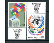 1991 - LOTTO/21441A - ONU SVIZZERA - POSTA  ORDINARIA  2v. - NUOVI CON APP.