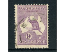 1912/19 - LOTTO/21537C - AUSTRALIA - 9d. LILLA - USATO 1912/19 - LOTTO/21537C - AUSTRALIA - 9d. LILLA - USATO