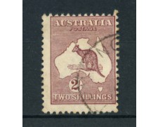 1923/25 - LOTTO/21541 - AUSTRALIA - 2s. BRUNO LILLA - USATO 1923/25 - LOTTO/21541 - AUSTRALIA - 2s. BRUNO LILLA - USATO
