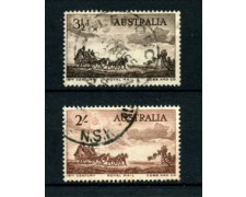 1955 - LOTTO/21552 - AUSTRALIA - 3 d. DILIGENZA POSTALE 2v. - USATO