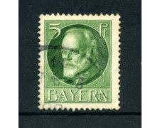 BAVIERA - 1916 - LOTTO/21873 - 5p. VERDE GIALLO  USATO