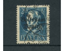 BAVIERA - 1919 - LOTTO/21880 - 20 p. AZZURRO USATO