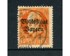 BAVIERA - 1919 - LOTTO/21881 - 30 p. ARANCIO USATO