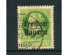 BAVIERA - 1919 - LOTTO/21886 - 5p. VERDE GIALLO USATO BAVIERA - 1919 - LOTTO/21886 - 5p. VERDE GIALLO USATO