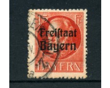 BAVIERA - 1919 - LOTTO/21888 - 15p. VERMIGLIO  USATO
