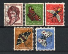 1955 - LOTTO/22290 - SVIZZERA - PRO JUVENTUTE 5v. - USATI 1955 - LOTTO/22290 - SVIZZERA - PRO JUVENTUTE 5v. - USATI