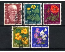 1959 - LOTTO/22295 - SVIZZERA - PRO JUVENTUTE 5v. - USATI 1959 - LOTTO/22295 - SVIZZERA - PRO JUVENTUTE 5v. - USATI