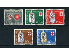 1957 - LOTTO/22320 - SVIZZERA - PRO PATRIA 5v. - USATI 1957 - LOTTO/22320 - SVIZZERA - PRO PATRIA 5v. - USATI