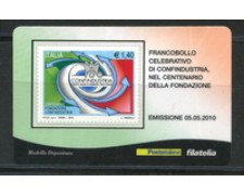 2010 - LOTTO/22743 - REPUBBLICA - CONFINDUSTRIA - TESSERA FILATELICA
