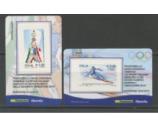2010 - LOTTO/22761 - REPUBBLICA - OLIMPIADI - 2 TESSERE FILATELICHE