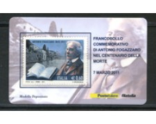 2011 - LOTTO/22776 - REPUBBLICA - A.FOGAZZARO - TESSERA FILATELICA