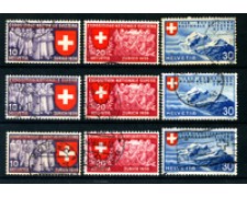 1939 - LOTTO/22837 - SVIZZERA - ESPOSIZIONE NAZIONALE 9v.- usati 1939 - LOTTO/22837 - SVIZZERA - ESPOSIZIONE NAZIONALE 9v.- usati