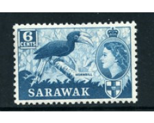 1955/57 - SARAWAK - LOTTO/22967 - 6 CENT. UCCELLO HORNBILL - NUOVO