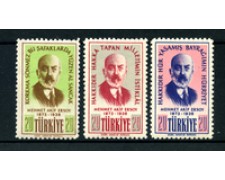 1956 - LOTTO/23180 - TURCHIA - POETA AKIF ERSOY 3v. - NUOVI