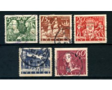 1938 - LOTTO/24047 - SVEZIA - COLONIA NUOVA SVEZIA 5v. - USATI 1938 - LOTTO/24047 - SVEZIA - COLONIA NUOVA SVEZIA 5v. - USATI