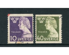 1946 - LOTTO/24073 - SVEZIA - ISAIA TEGNER 2v. - USATI 1946 - LOTTO/24073 - SVEZIA - ISAIA TEGNER 2v. - USATI