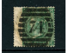 1865 - LOTTO/24269 - GRAN BRETAGNA - 1 SCELLINO VERDE  TAV. 4 - USATO