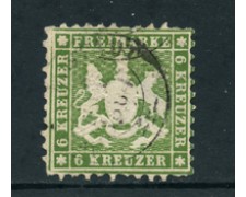 WURTTEMBERG - 1862 - LOTTO/24270 -  6K. VERDE  - USATO
