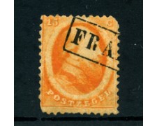1864 - LOTTO/24282 - OLANDA - 15 c. ARANCIO RE GUGLIELMO III - USATO 1864 - LOTTO/24282 - OLANDA - 15 c. ARANCIO RE GUGLIELMO III - USATO