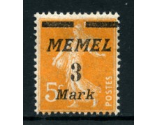 GERMANIA - MEMEL - 1922 - LOTTO/24349 - 3m. su 5c. ARANCIO - LING. GERMANIA - MEMEL - 1922 - LOTTO/24349 - 3m. su 5c. ARANCIO - LING.