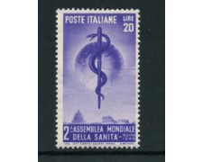 1949 - LOTTO/24573 - REPUBBLICA - 20 LIRE ORGANIZZAZIONE DELLA SANITA' - NUOVO