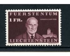 1940 LIECHTENSTEIN - 1 Fr. CENTENARIO NASCITA PRINCIPE GIOVANNI - NUOVO - LOTTO/25014 1940 LIECHTENSTEIN - 1 Fr. CENTENARIO NASCITA PRINCIPE GIOVANNI - NUOVO - LOTTO/25014