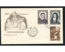 1960 - VATICANO - S.VINCENZO E S. LUISA MARILLAC 2v. - BUSTA FDC - LOTTO/25398 1960 - VATICANO - S.VINCENZO E S. LUISA MARILLAC 2v. - BUSTA FDC - LOTTO/25398