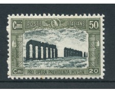 1928 - REGNO - 50+20c. PRO OPERE PREVIDENZA - NUOVO - LOTTO/25832 1928 - REGNO - 50+20c. PRO OPERE PREVIDENZA - NUOVO - LOTTO/25832