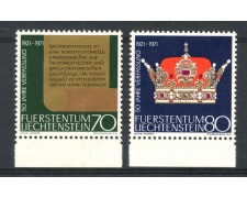 1971 - LIECHTENSTEIN - ANNIVERSARIO COSTITUZIONE 2v. - NUOVI - LOTTO/26444 1971 - LIECHTENSTEIN - ANNIVERSARIO COSTITUZIONE 2v. - NUOVI - LOTTO/26444