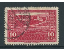 1922 - ALBANIA - 10q. CARMINIO FORETEZZA DI BERAT - USATO - LOTTO/26757