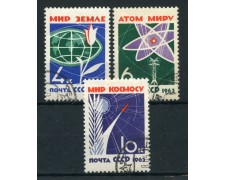 1963 - RUSSIA - DISARMO 3v. - USATI - LOTTO/26926 1963 - RUSSIA - DISARMO 3v. - USATI - LOTTO/26926