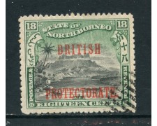 1901/12 - NORD BORNEO - 18 c. BRITISH PROTECTORATE - USATO - LOTTO/27011 1901/12 - NORD BORNEO - 18 c. BRITISH PROTECTORATE - USATO - LOTTO/27011