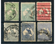 Australia 1912/19 Kangaroo Issue 6v. - Used - LOTTO/27035 Australia 1912/19 Kangaroo Issue 6v. - Used - LOTTO/27035