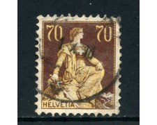 1908 - SVIZZERA - 70c. BRUNO GIALLO ALLEGORIA - USATO - LOTTO/27052 1908 - SVIZZERA - 70c. BRUNO GIALLO ALLEGORIA - USATO - LOTTO/27052