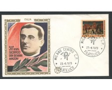 1973 - REPUBBLICA - DON MINZONI - BUSTA FDC FILAGRANO GOLD - LOTTO/27554 1973 - REPUBBLICA - DON MINZONI - BUSTA FDC FILAGRANO GOLD - LOTTO/27554