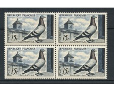 1957 - FRANCIA - COLOMBOFILIA  QUARTINA NUOVI - LOTTO/27869Q